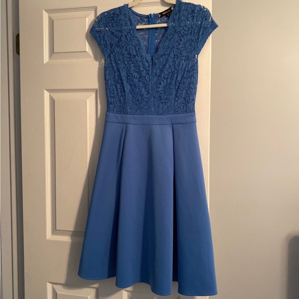 Periwinkle Blue Lace Top Skater Dress